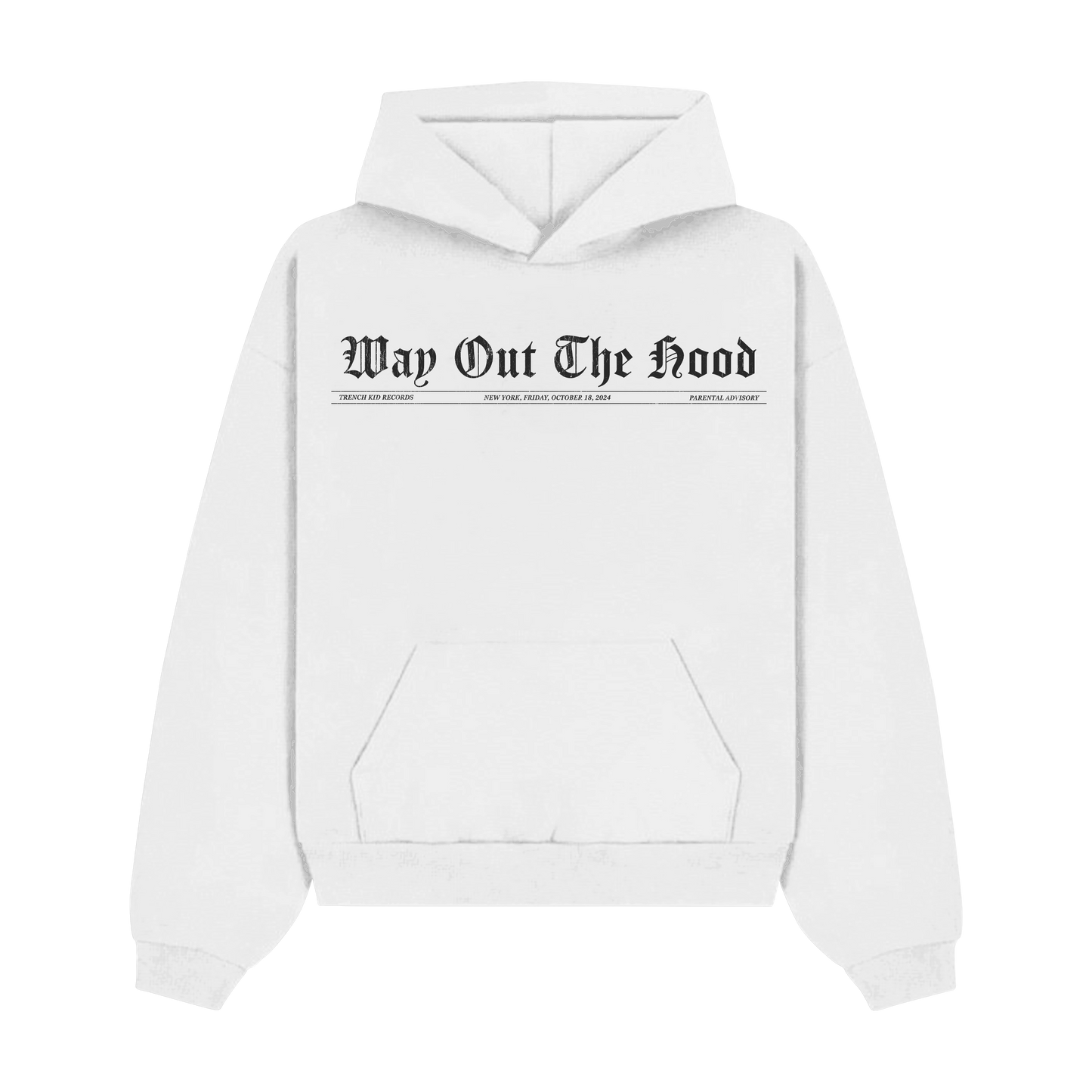 Way Out The Hood White Hoodie